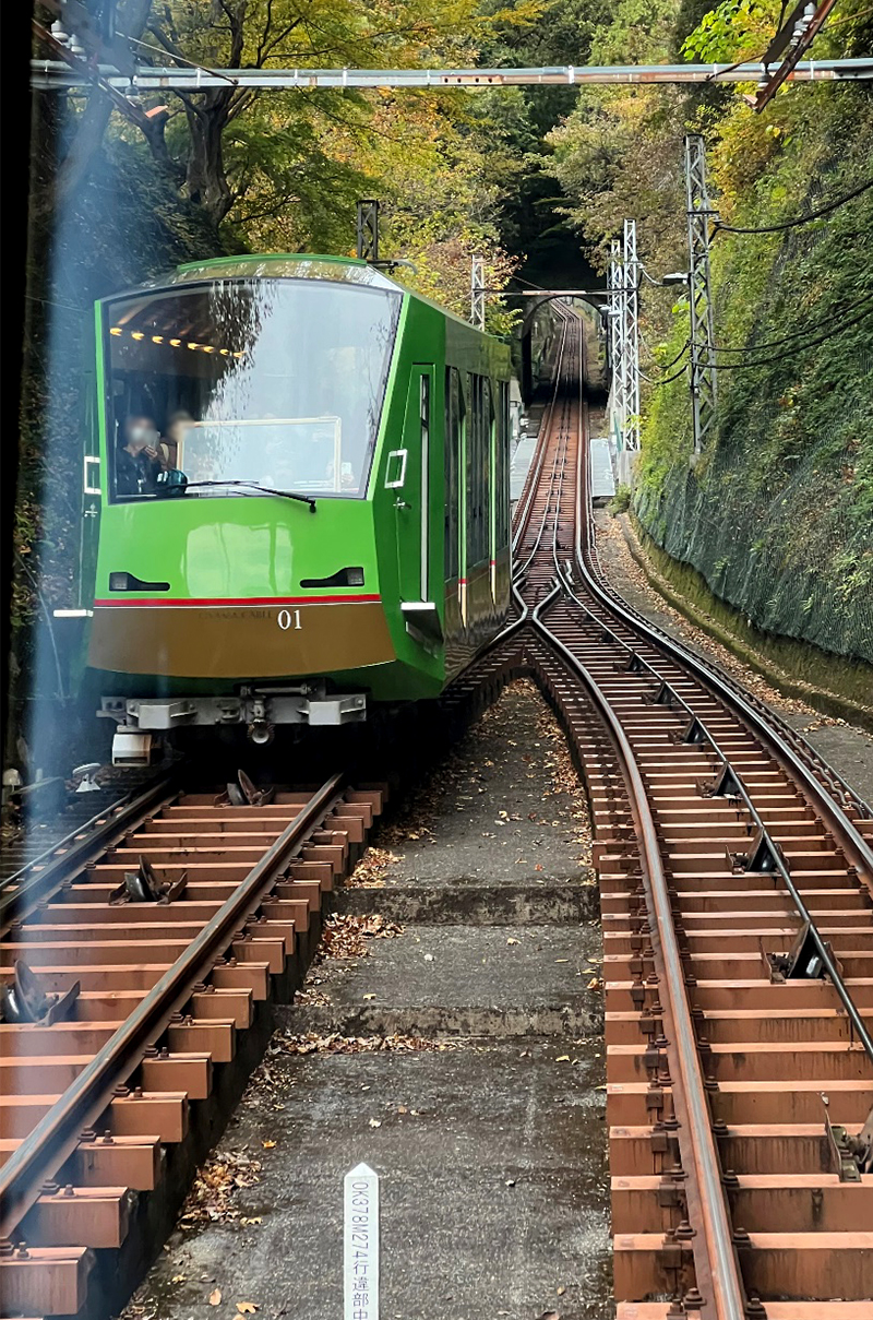 大山寺、阿夫利神社に続くケーブルカー